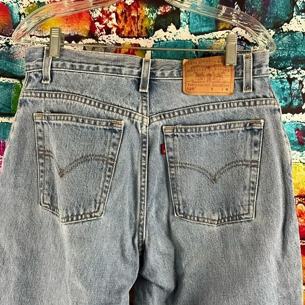 Vintage Y2K Levi's 550 Relaxed Fit Tapered Leg 12 Mis Medium Jeans - Picture 4 of 9